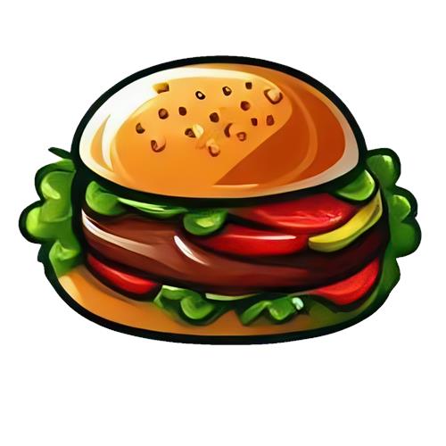 Farverig Burger Illustration