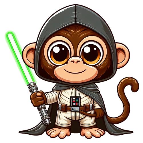 Jedi Monkey with Lightsaber