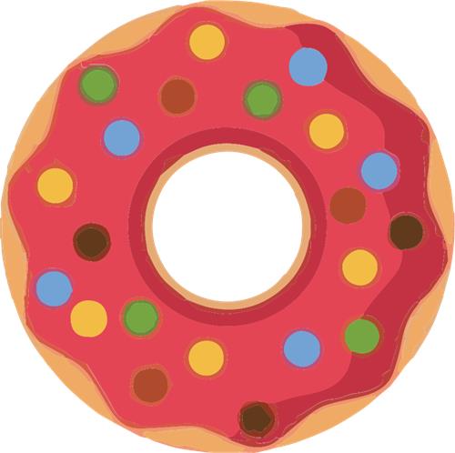 Farverig Donut med Glasur