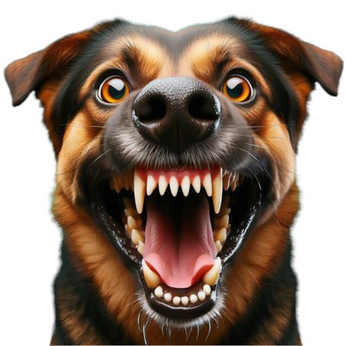 Glad hund med åben mund
