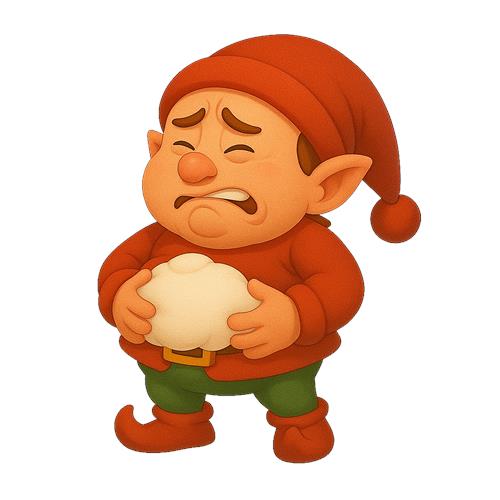 Sørgende Nisse med Snebold