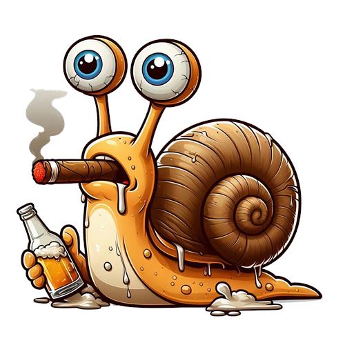 Kreativ Snegl med Cigar og Øl