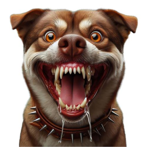 Farlig hund med truende ansigt