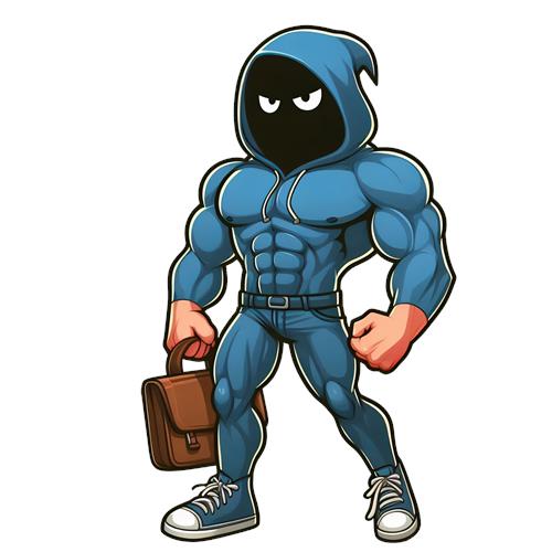 Muscular Karakter med Taske