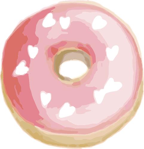 Sød lyserød donuts med hjerter
