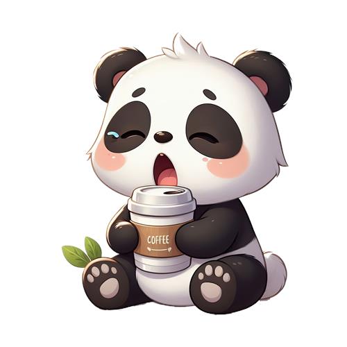 Sødt panda med kaffe