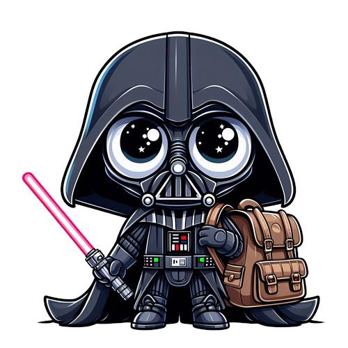 Sød Darth Vader med rygsæk
