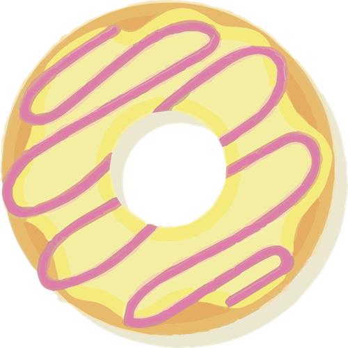 Farverig donut med glasur