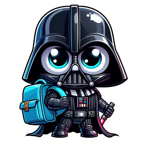 Sød Darth Vader med rygsæk