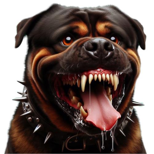 Farlig Rottweiler med Spidser