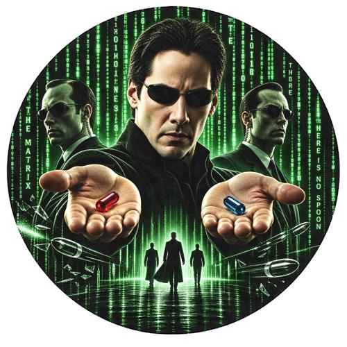 Matrix-inspireret valg mellem rød og blå pille