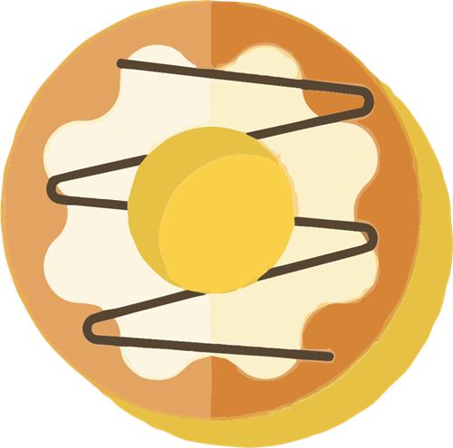 Farverig dessert med æg og chokolade