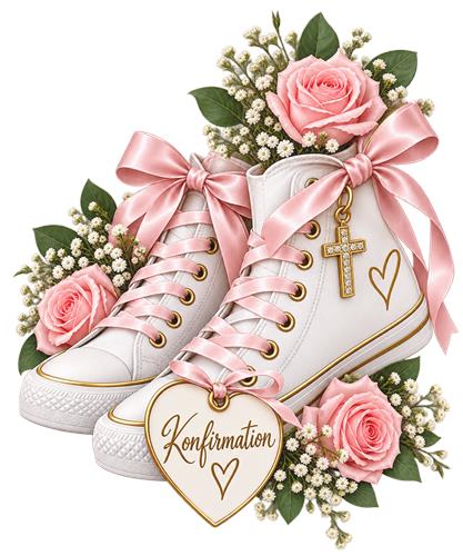 Hvide konfirmationssneakers med roser