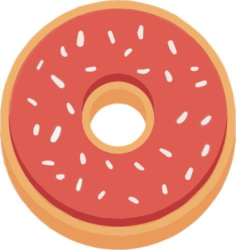 Farverig donut med glasur