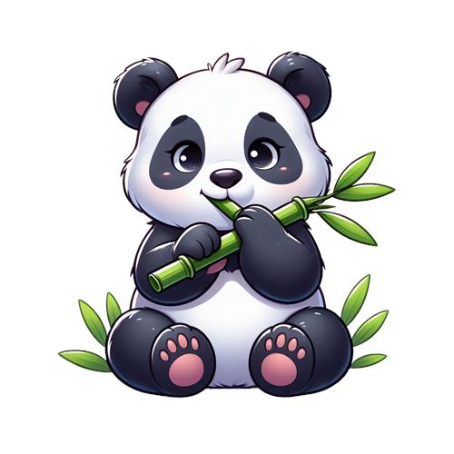 Sødt panda med bambus