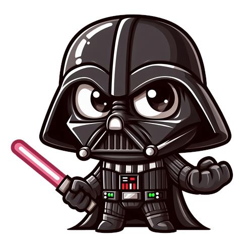 Kawaii Darth Vader med lyssværd