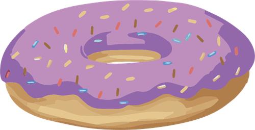 Lækker lilla donut med krymmel