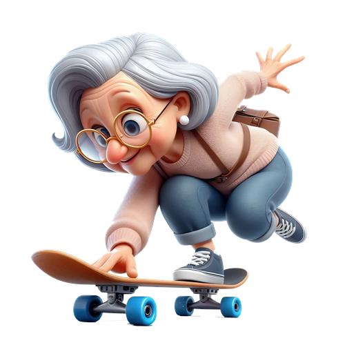 Skater Bedstemor i Aktion