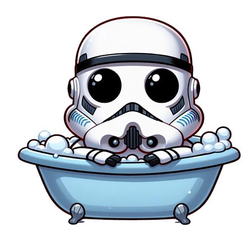 Stormtrooper i badekar med bobler