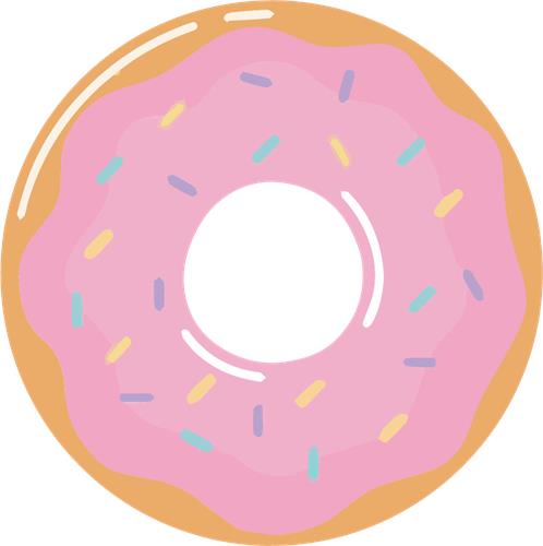 Farverig donut med glasur og drys