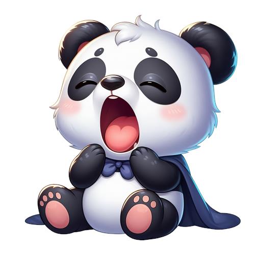 Sovende panda i kappe
