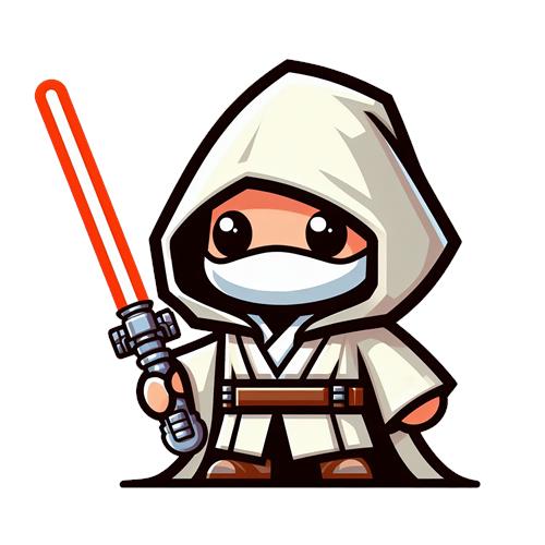 Kawaii Jedi med lyssabel