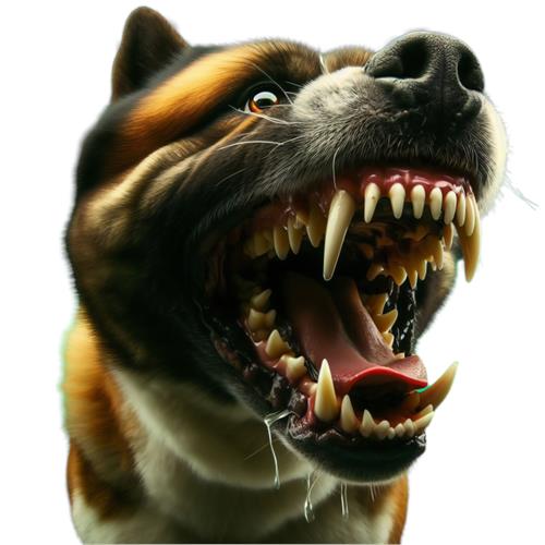 Aggressiv hund med blottede tænder