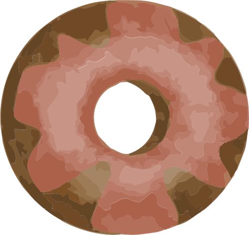 Farverig donut med blød glasur