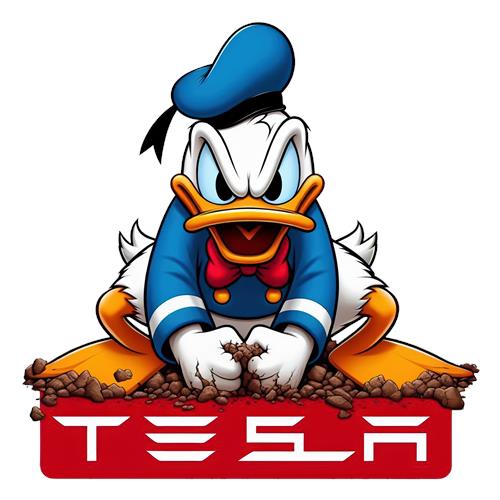 Donald Duck Tesla Mashup