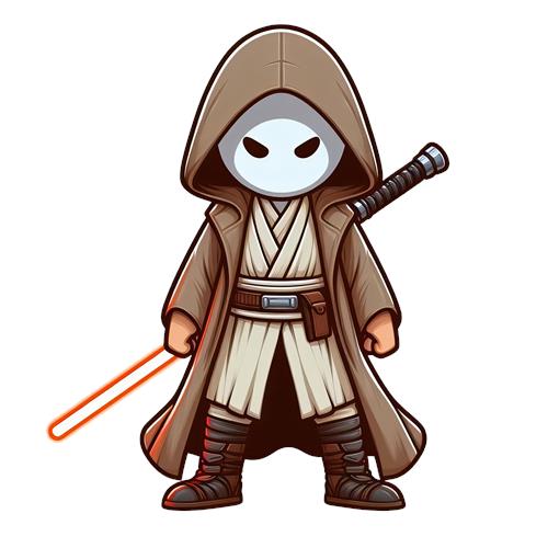 Kraftfuld Jedi med lyssværd