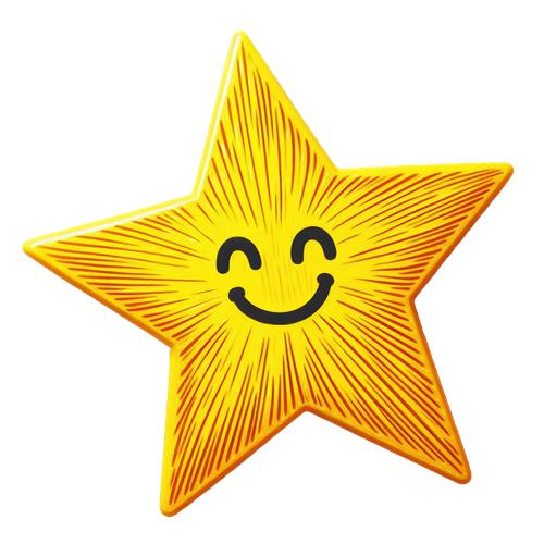 Glad Stjerne med Smil