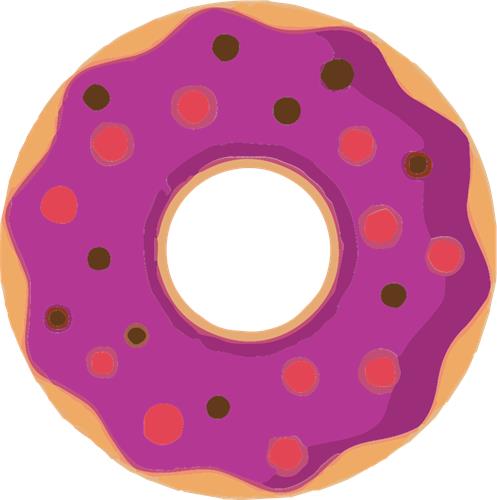 Farverig donuts med chokolade og jordbær