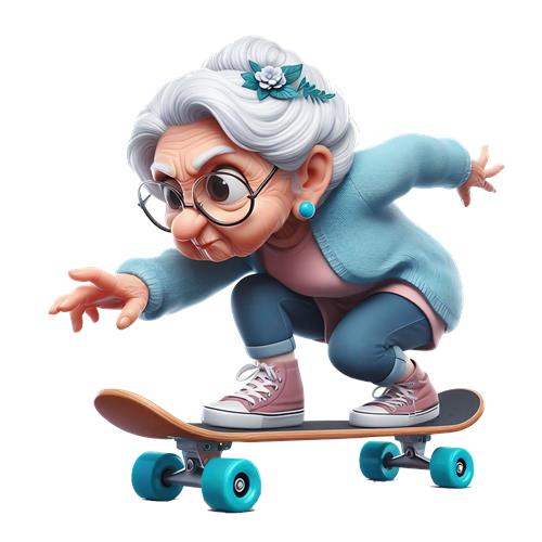 Skateboarding Bedstemor