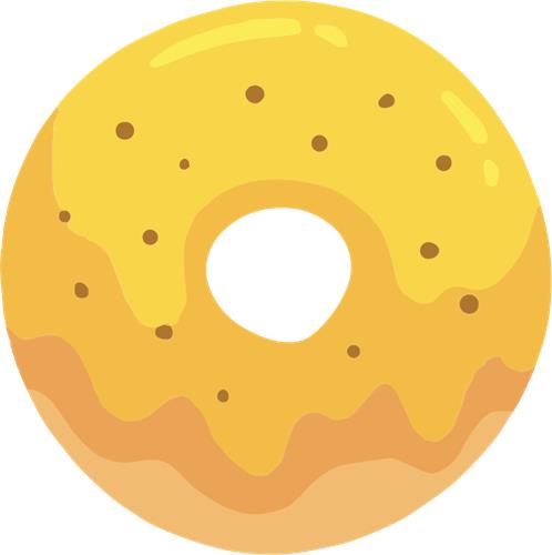 Lækker gul donut med glasur