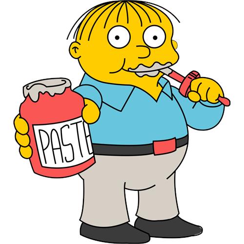 Ralph Wiggum med tandpasta