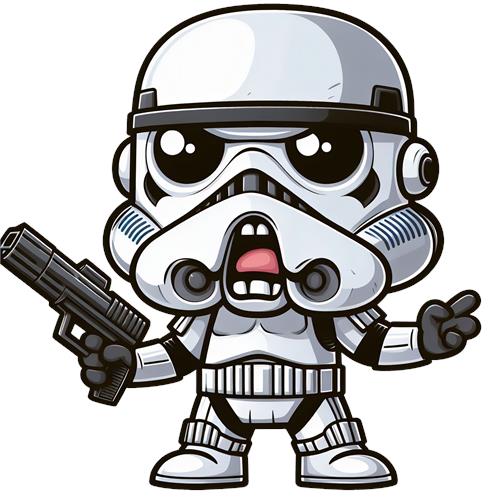 Kawaii Stormtrooper med pistol