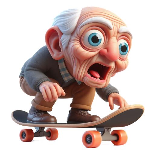 Skater bedstefar på brættet