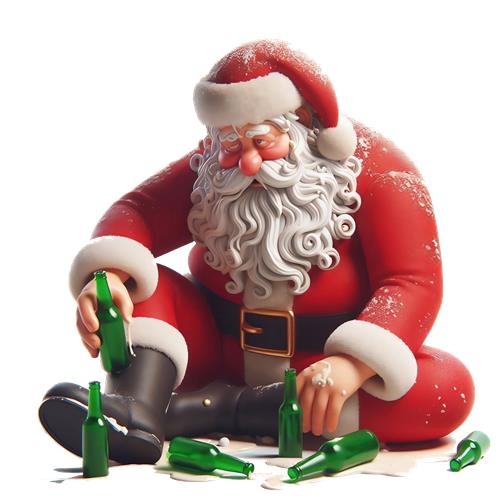 Julemanden med flasker