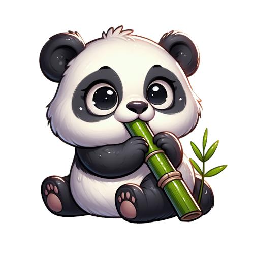 Sødt panda med bambus