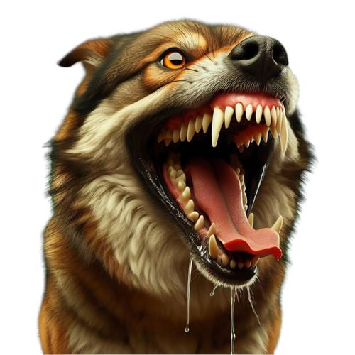 Aggressiv Hund med Blottede Tænder