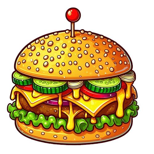 Lækker og farverig burger med toppings