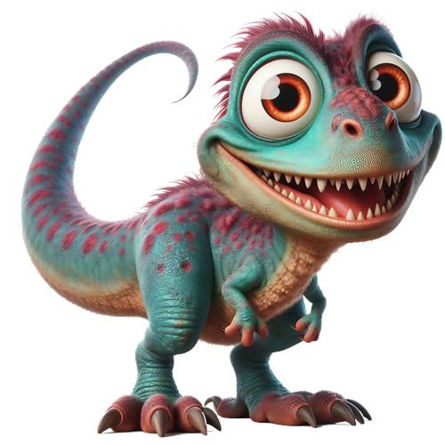 Farverig Dinosaur-Lignende Figur