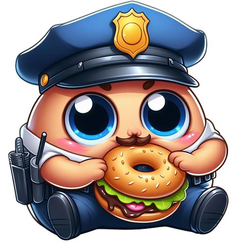 Sød Politibetjent med Donut