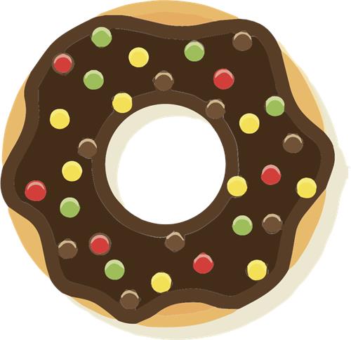 Chokoladeglasur Donut med Farverige Perler