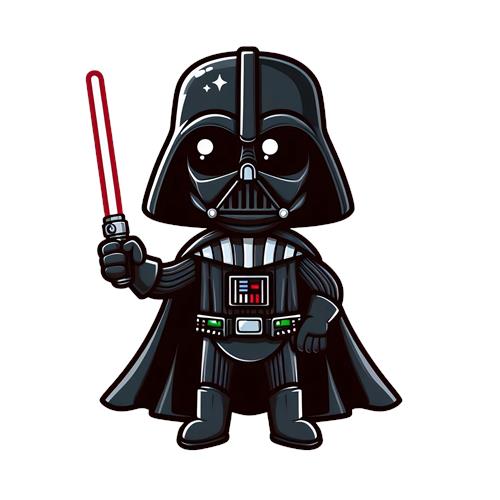 Kawaii Darth Vader med lyssværd