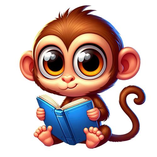 Nysgerrig abe med bog