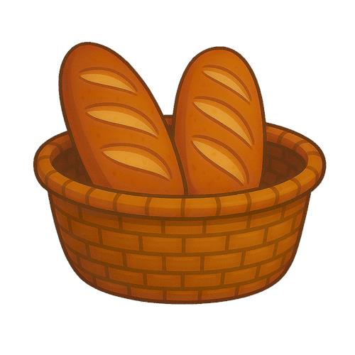 Friskbagte Brød i Kurv