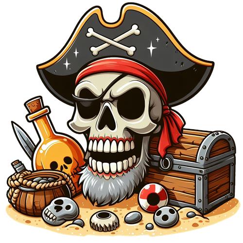 Piratskalle med Skatte