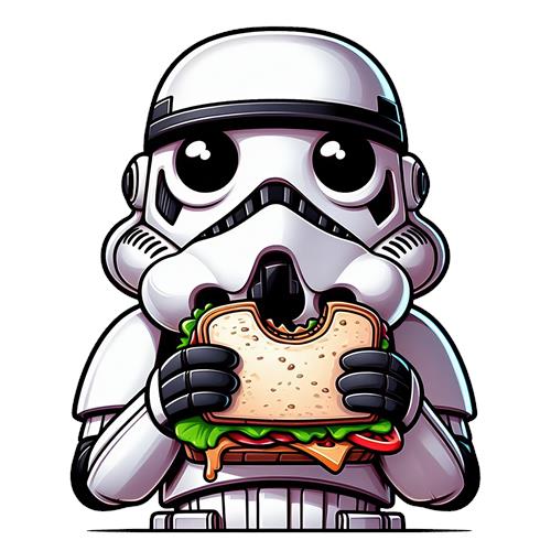 Stormtrooper med sandwich