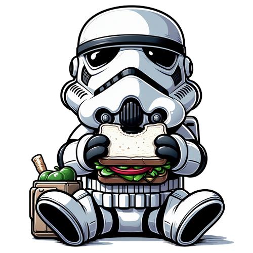 Sødt Stormtrooper Barn Spiser Sandwich